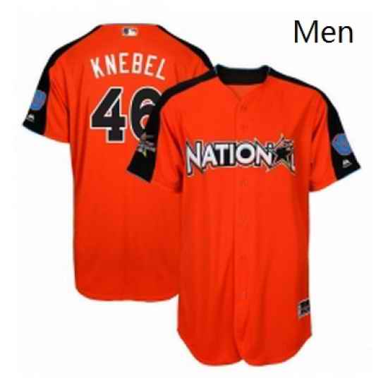 Mens Majestic Milwaukee Brewers 46 Corey Knebel Authentic Orange National League 2017 MLB All Star MLB Jersey